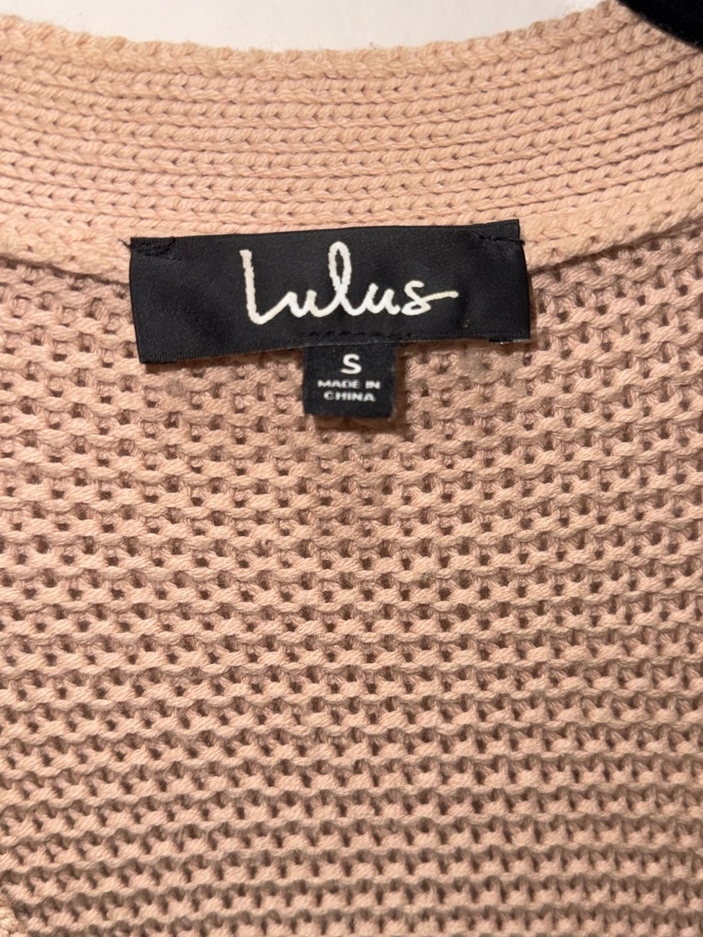 Lulus Beige Chunky Knit Oversized Cardigan Sweater Small Cozy Boho - Picture 5 of 6